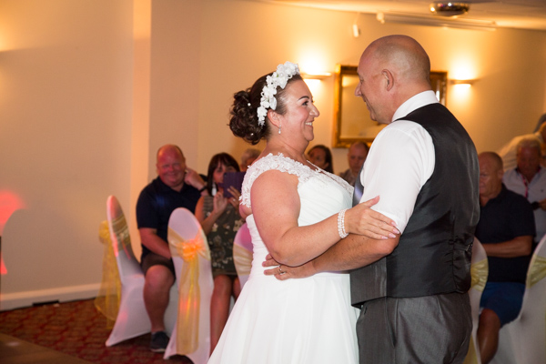 Bride and Groom doing their first dance at Shaw Lane Sports Club Barnsley