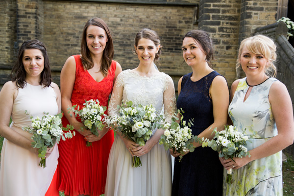 Bridal party outside Wentworth Church