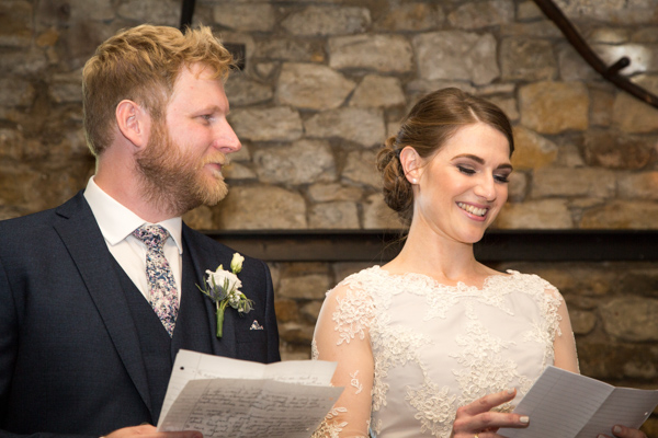 Bride and Groom giving a speech at The Rockingham Arms Wedding