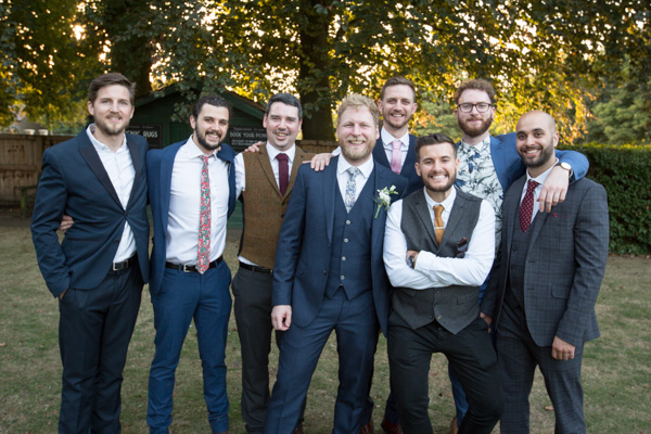 Groom and Groomsmen in the grounds of the rockingham arms wentworth