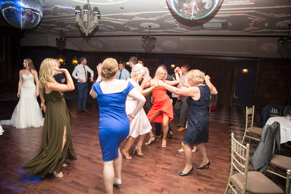 Guests dancing during Cornhill Castle wedding