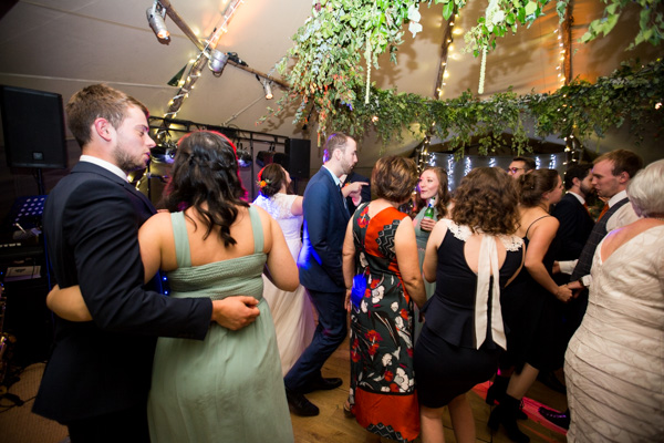 Guests dancing during Horsleygate Hall wedding