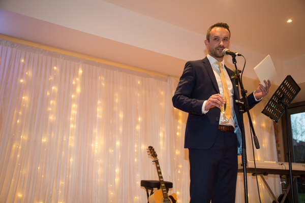 Best man giving his speech at Ibis Styles Hotel Barnsley wedding