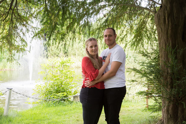 Engaged couple at their pre-wedding session at Bagden Hall Hotel huddersfield