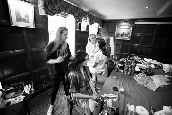 Bridal party getting ready at Whitley Hall Hotel Wedding