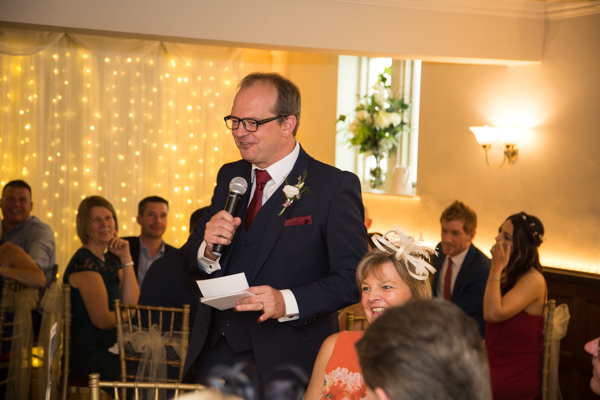The speeches at Whitley Hall Wedding