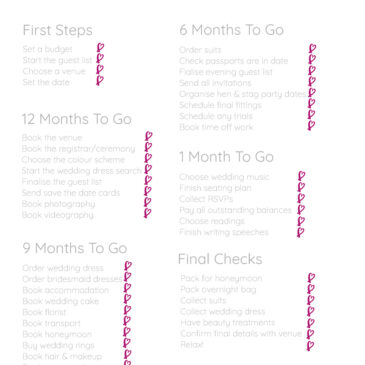Wedding Planning Checklist