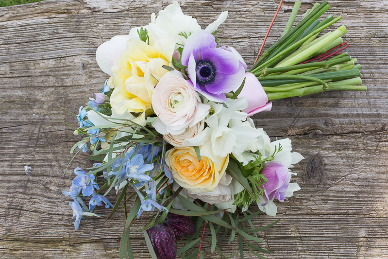Wedding bouquet in spring colours by Olive May Floral Design