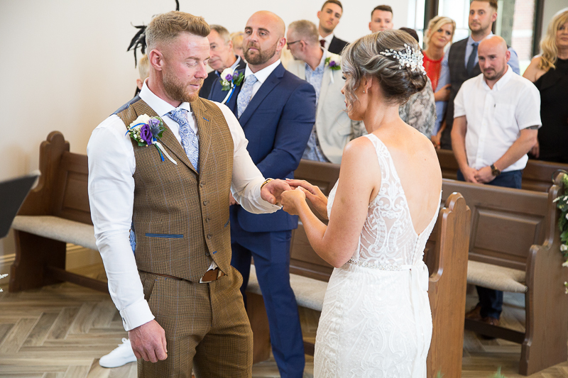 The wedding ceremony at Burntwood Chapel