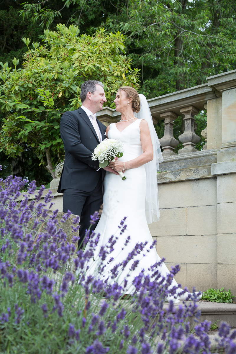 Couple photography in the grounds at Wortley Hall Hotel South Yorkshire