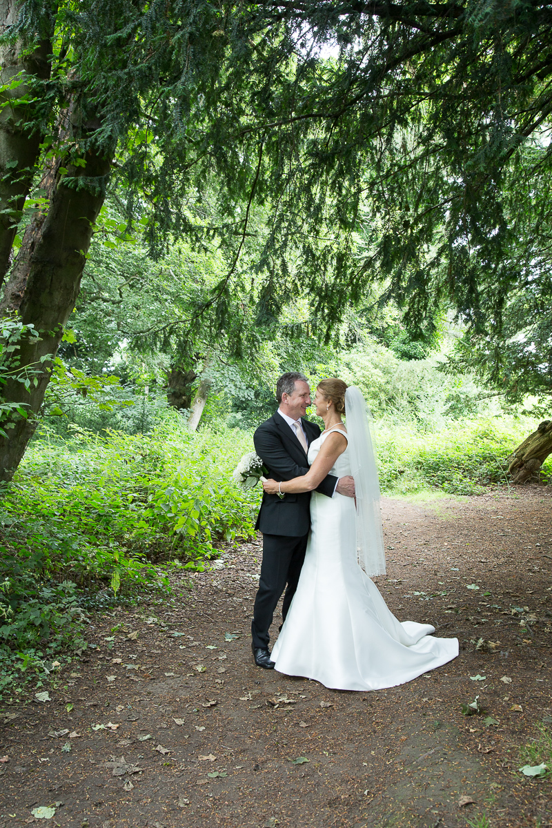 Couple photography in the grounds at Wortley Hall Hotel South Yorkshire