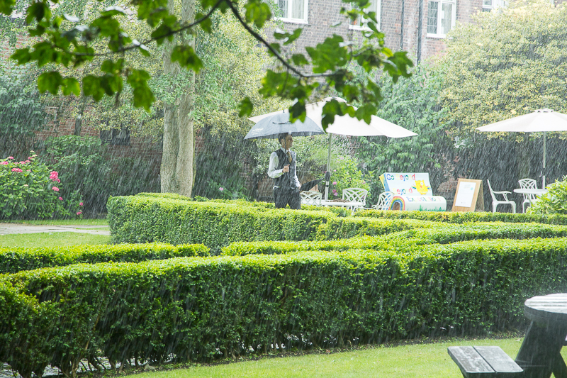 Rainfall in the grounds at Ye olde bell