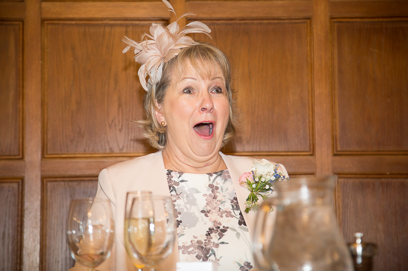 Mother of the bride shocked during wedding speeches