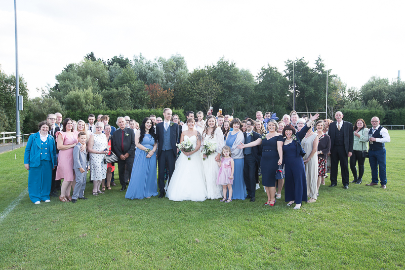 Group wedding photographs at Shaw Lane Sports Club Barnsley
