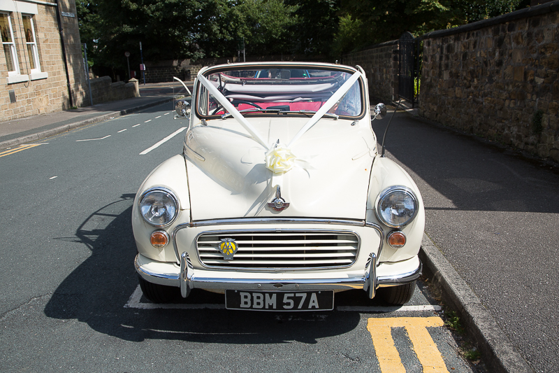 Wedding Car outside Quaker House in Barnsley