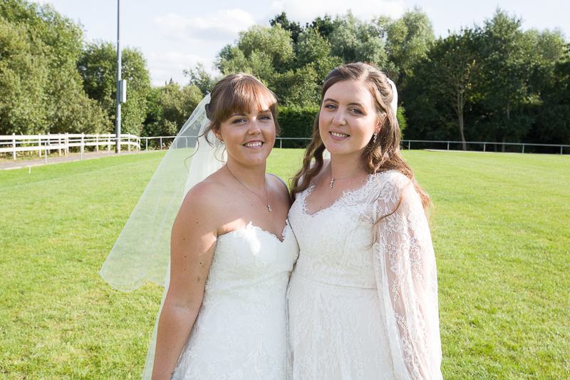 Two brides wedding at Shaw Lane Sports Club in Barnsley South Yorkshire