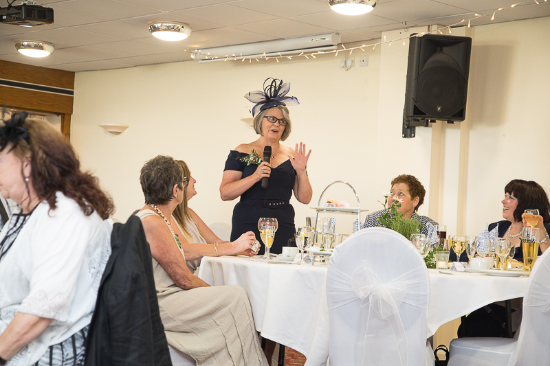 Mother of the bride giving a speech at Shaw Lane Sports Club in Barnsley South Yorkshire
