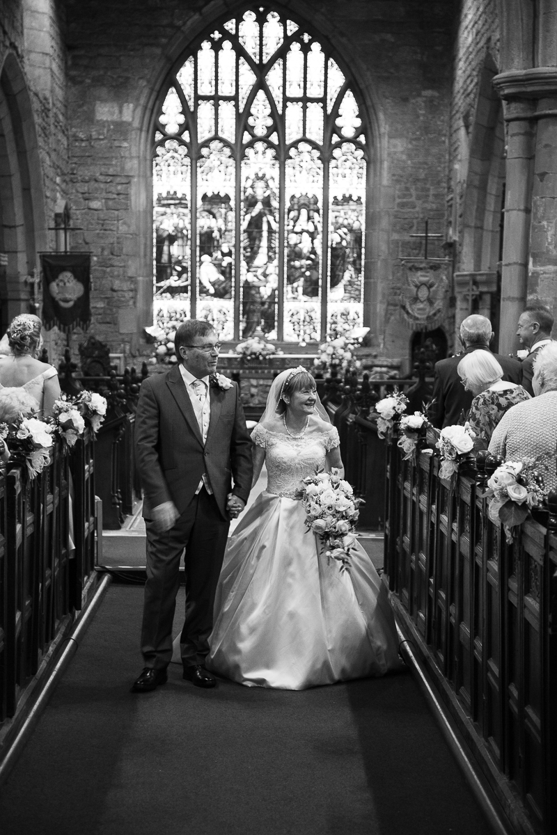 Walkin back up the aisle at All saints church in Darfield