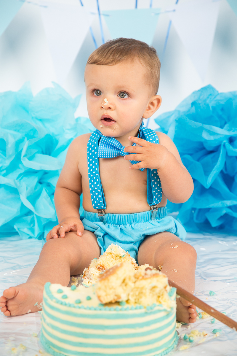 Bright cake smash photography in south yorkshire