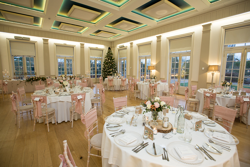 The wedding reception room at Hodsock Priory