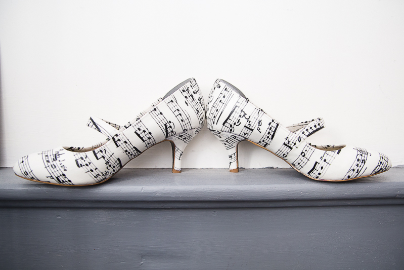 Bespoke music notes shoes for a bride