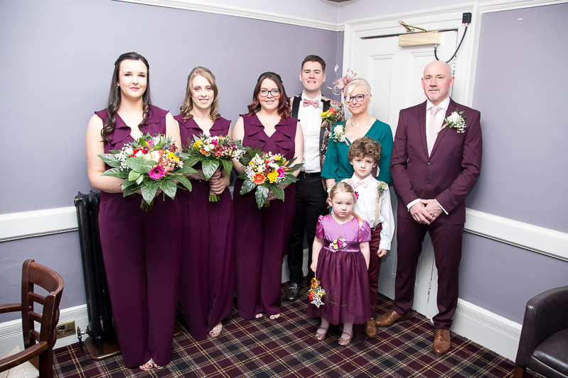 The wedding party at Cubley Hall