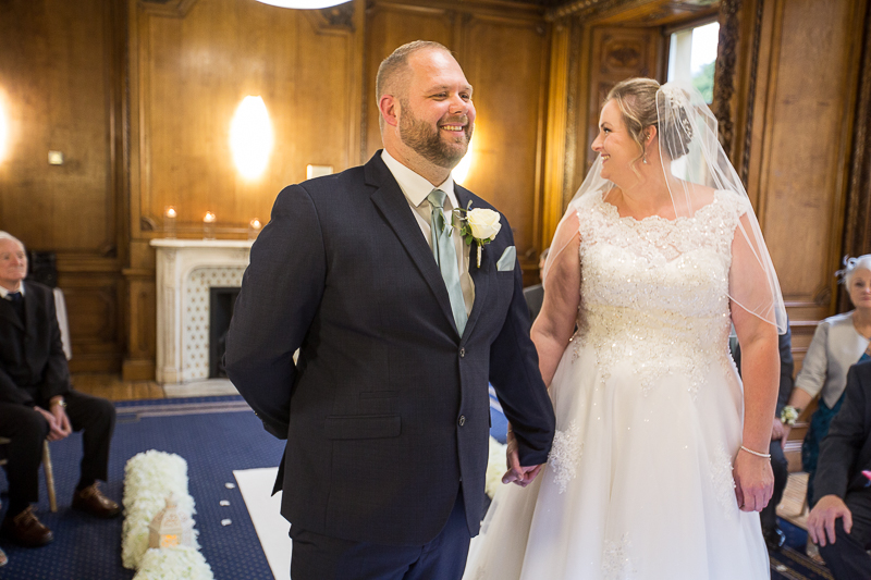 The wedding ceremony at an intimate Wortley Hall wedding