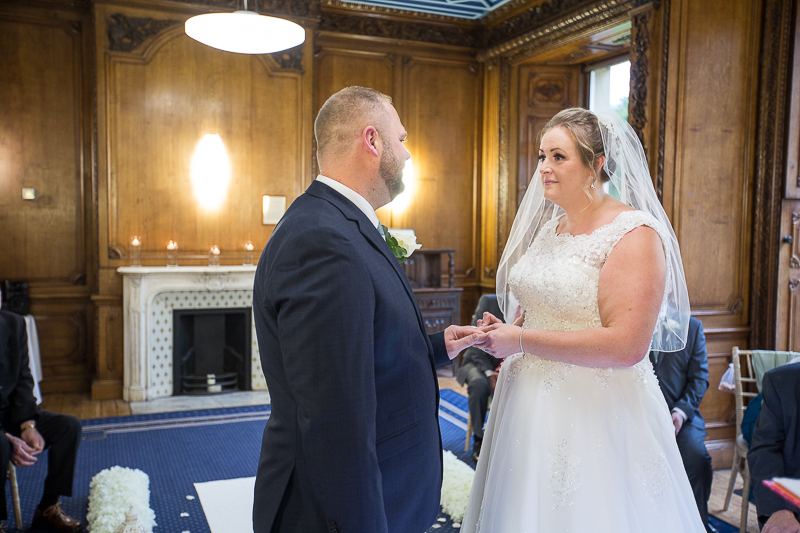 The wedding ceremony at an intimate Wortley Hall wedding