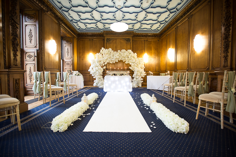 The wedding ceremony room at Wortley Hall Hotel