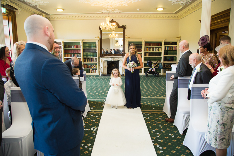 The wedding ceremony at Wortley Hall Hotel