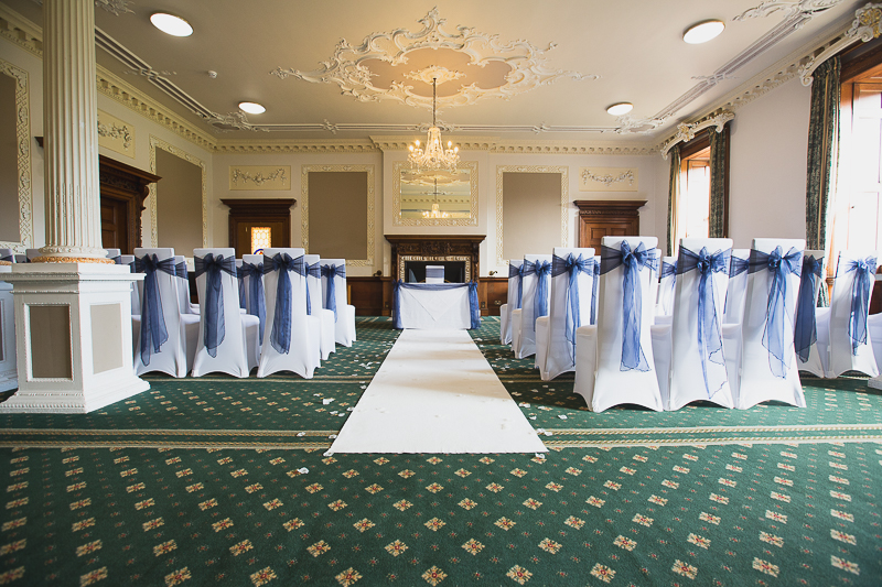 The wedding ceremony rom at Wortley hall Hotel