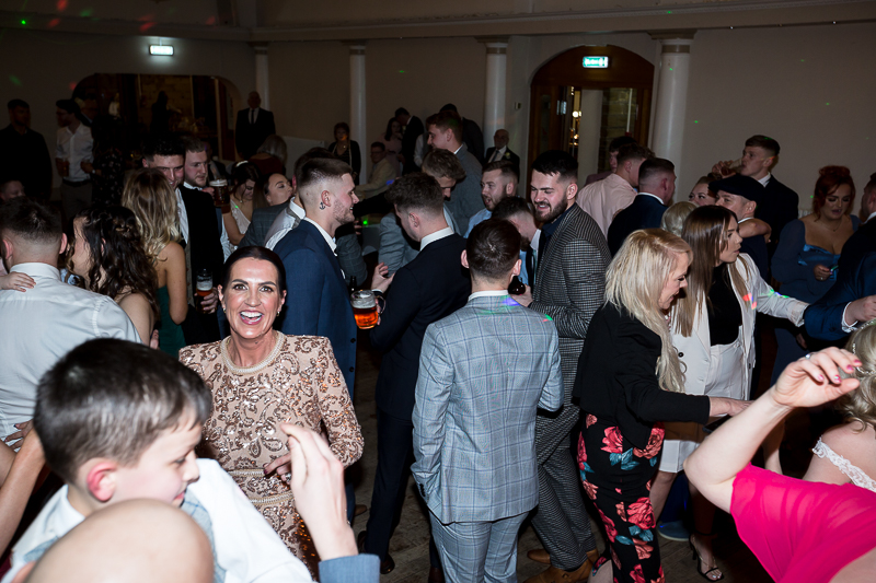 evening guests at Wortley Hall hotel Wedding