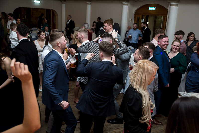 evening guests at Wortley Hall hotel Wedding
