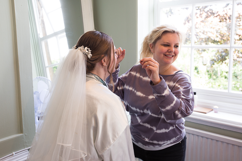 Bridal preparations in the day room at Mosborough Hall Hotel