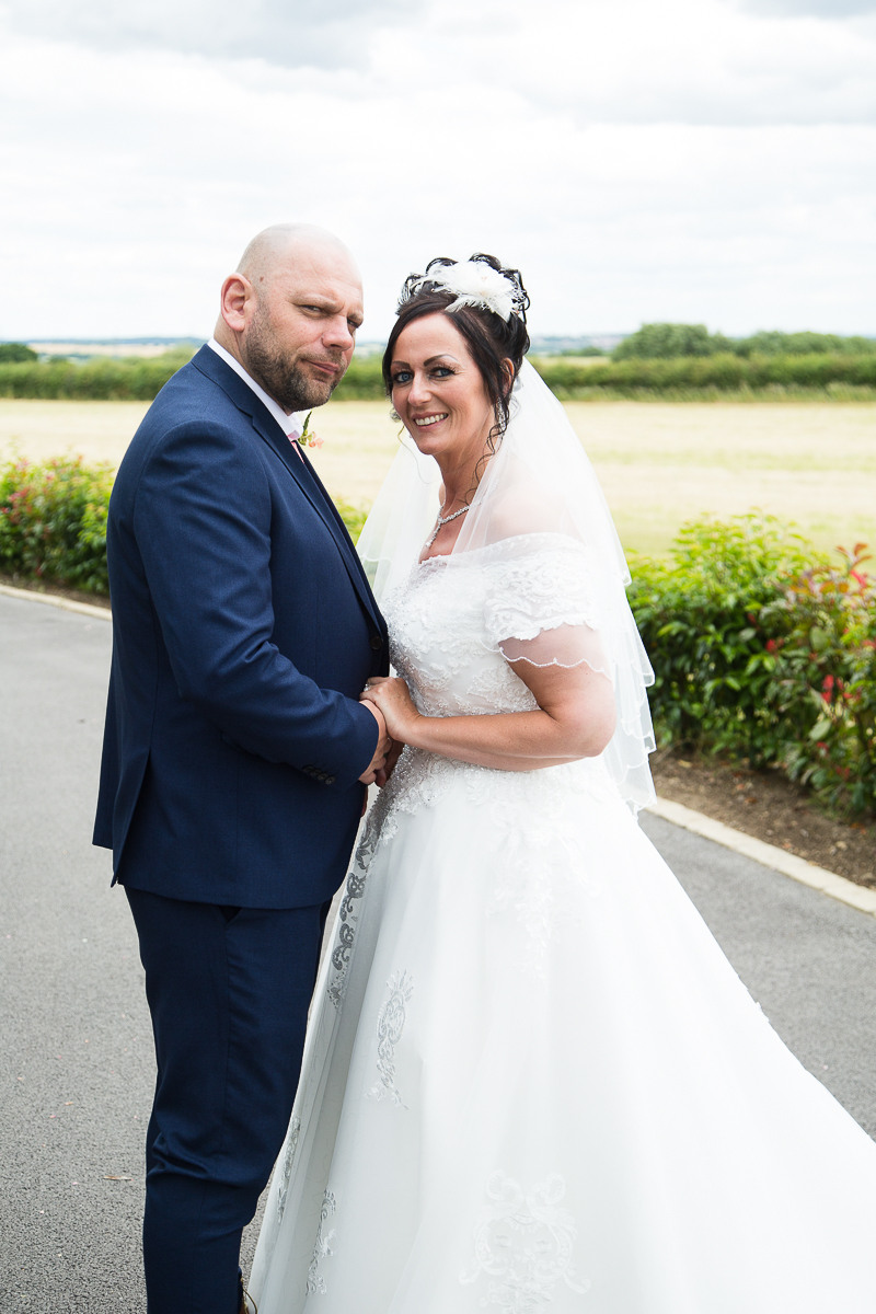 Couple wedding Portraits in the grounds of Burntwood court Hotel Barnsley