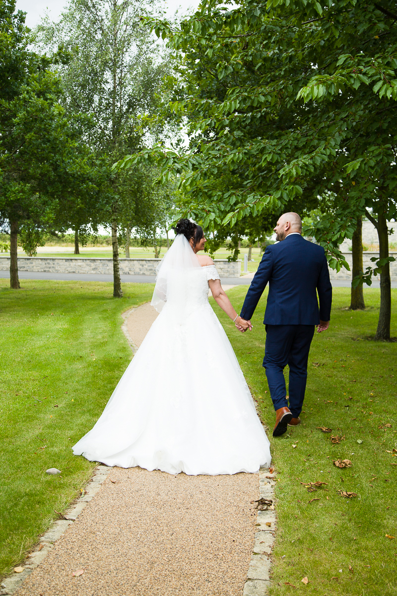 Couple wedding Portraits in the grounds of Burntwood court Hotel Barnsley