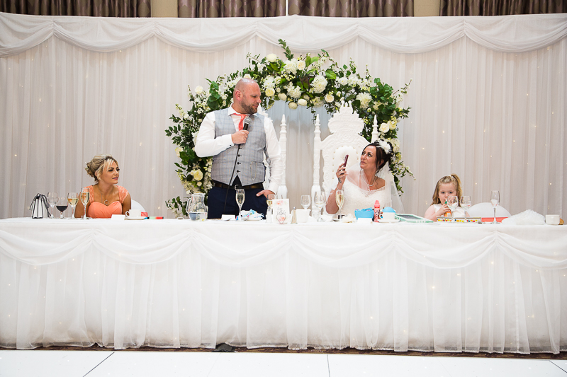 The wedding speeches at Burntwood Court Hotel