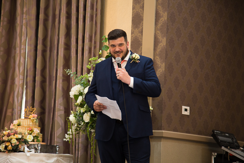 The wedding speeches at Burntwood Court Hotel