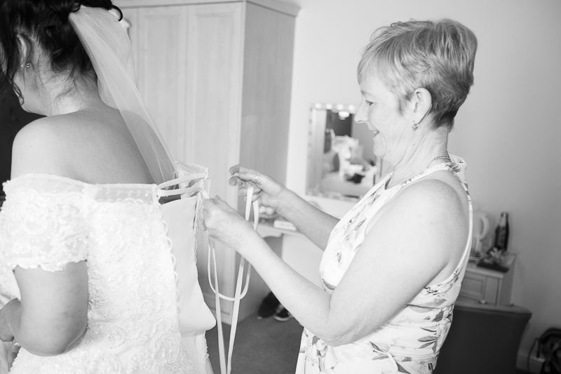 Bridal preparations at Burntwood Court Hotel Wedding