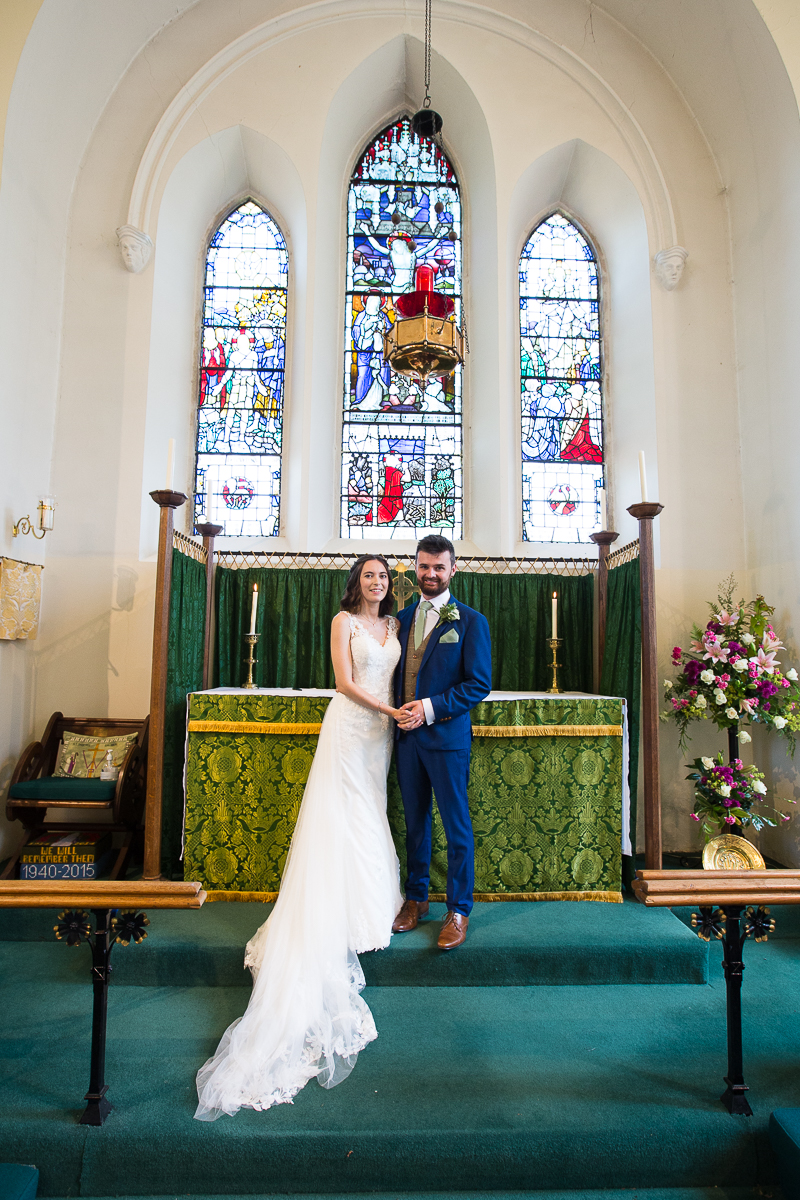 Wedding ceremony at St Thomas' Church, Gawber, Barnsley by natural wedding photographer