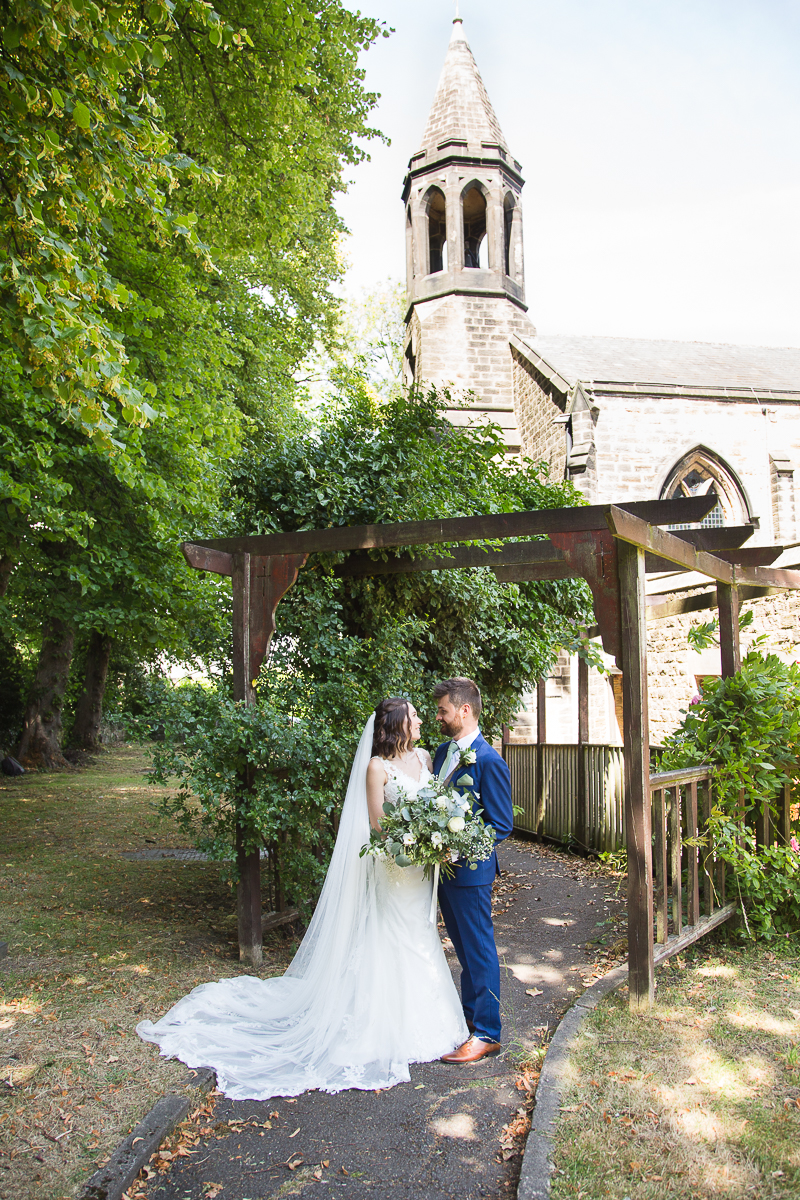 Couple portraits at Gawber church by Charlotte Elizabeth Photography