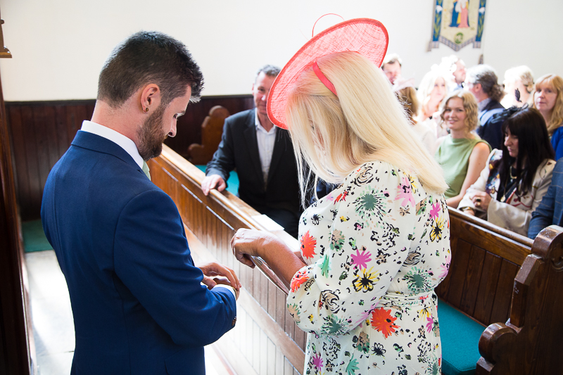 Wedding ceremony at St Thomas' Church, Gawber, Barnsley by natural wedding photographer