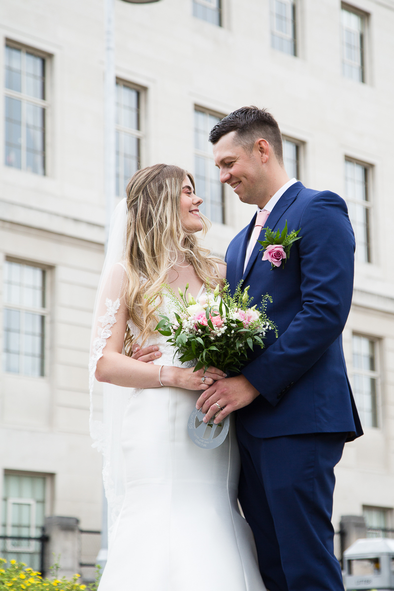 Couple Portraits at Barnsley Town Hall by Wedding Photographer South Yorkshire