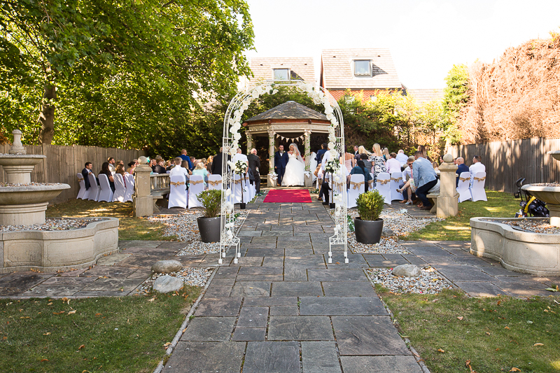 Outdoor wedding ceremony at The Holiday Inn Barnsley Wedding