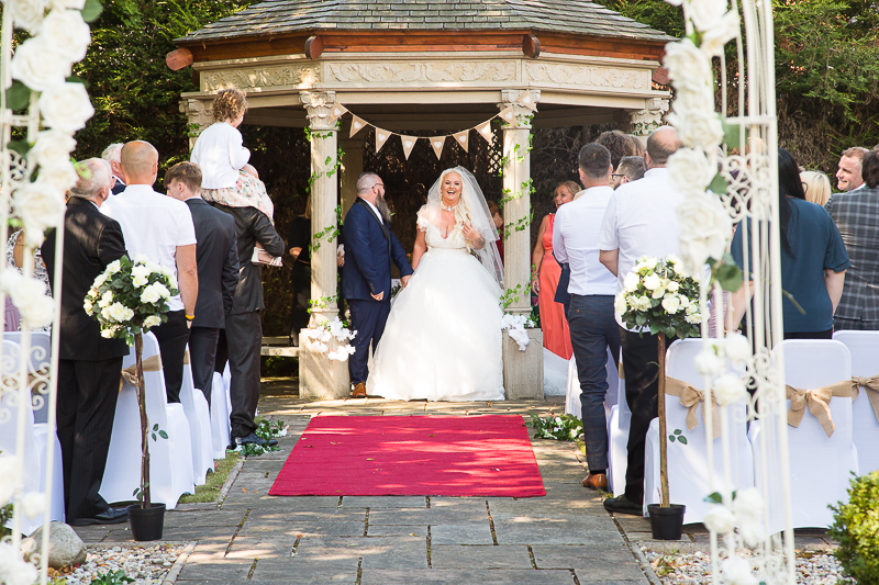 Outdoor wedding ceremony at The Holiday Inn Barnsley Wedding
