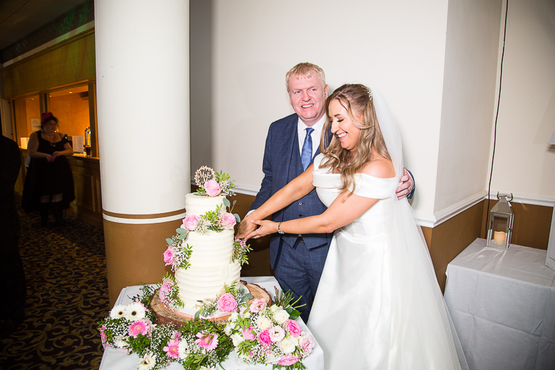 The cake cutting at Holiday Inn Barnsley Wedding Reception