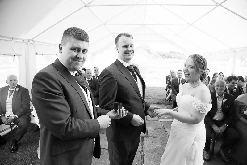 The wedding ceremony at Sheffield Manor Lodge wedding photographer