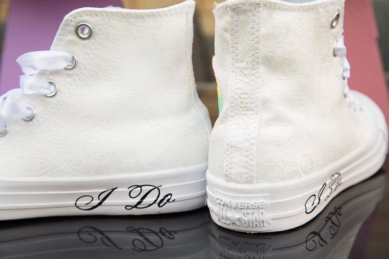 Wedding day converse personalised with wedding date