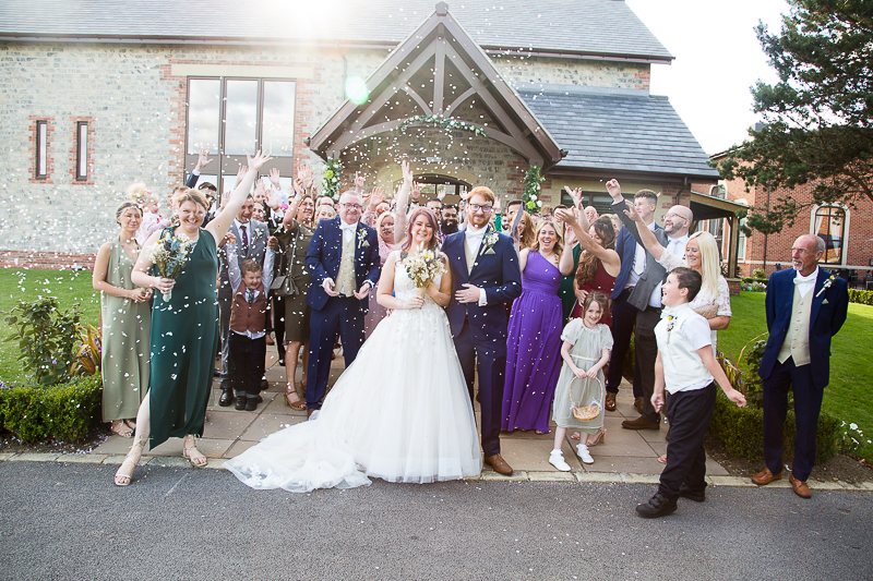 Group confetti shot at Burntwood Court Hotel