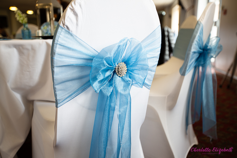 Baby blue wedding decorations Sports Club Barnsley wedding photographer